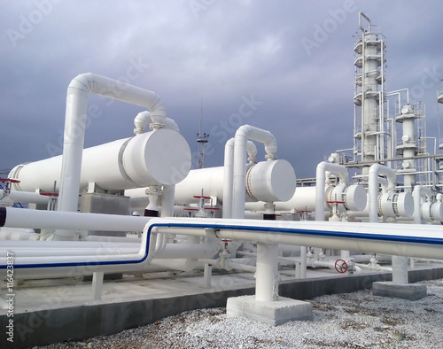 Heat exchangers in a refinery photo