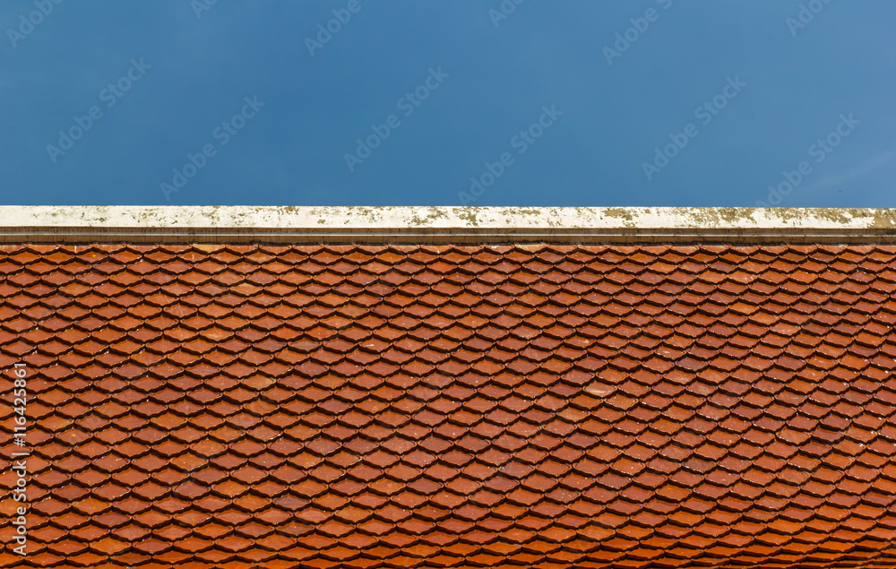 Roof tile texture in temple in thailand for background