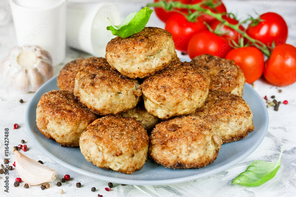 Fried meatballs, homemade cutlet of minced meat