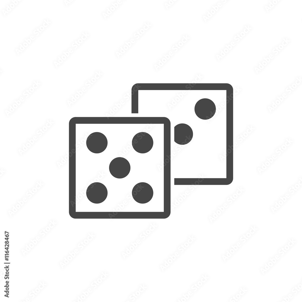 Dice Icon, Vector dices icon