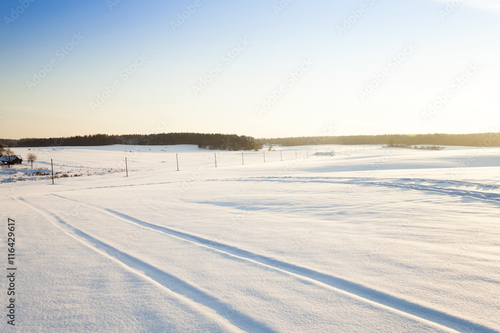 winter road , track.