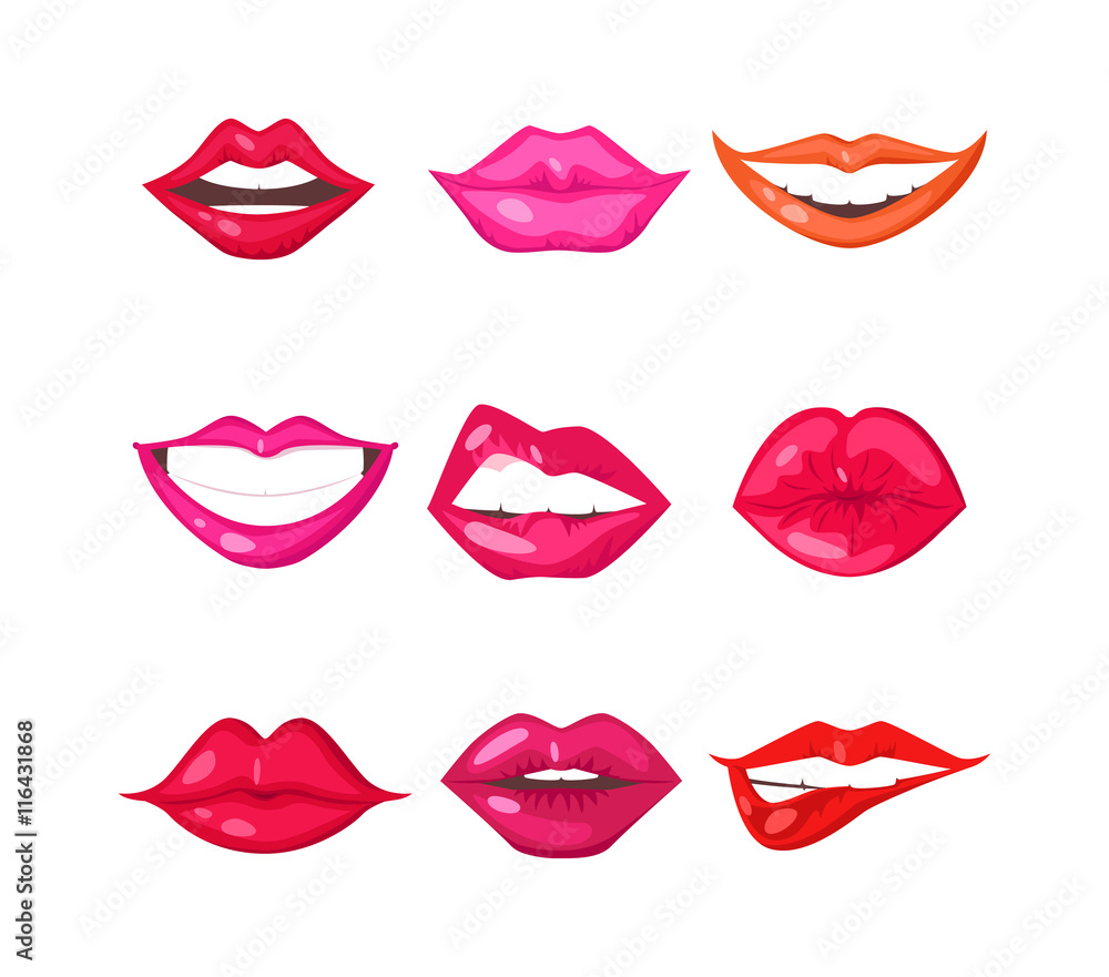 Fototapeta premium Woman lips isolated vector
