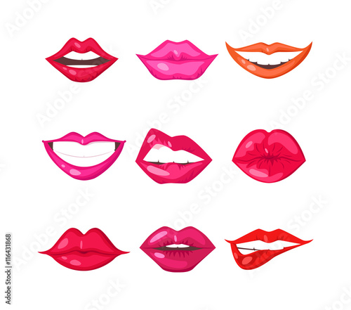 Woman lips isolated vector