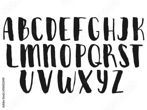 Hand drawn vector alphabet.