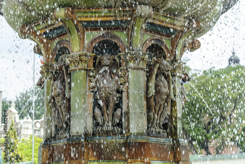 Photography public fountain  in a square in Kuala lumpur in Malaysia