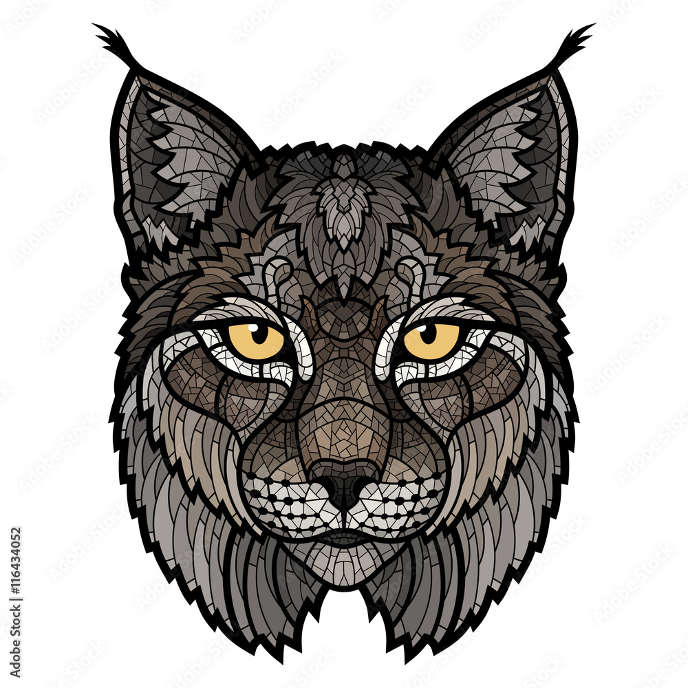 Fototapeta premium Wildcat lynx mascot isolated head