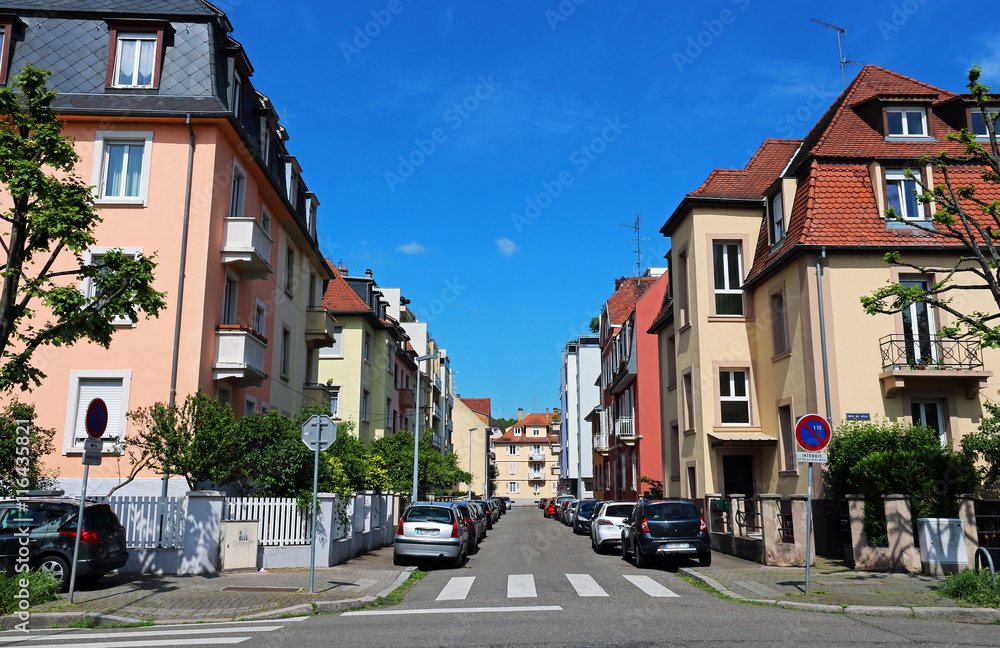 Naklejka premium residential neighbourhood in French city Strasbourg