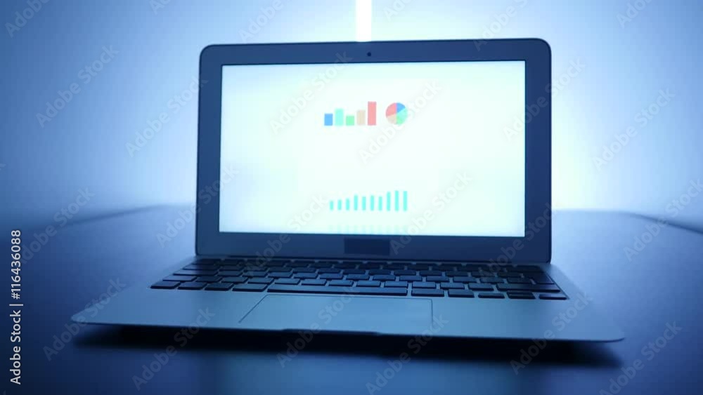 looking at charts diagrams on laptop screen display analyzing business growth looking at charts diagrams on laptop screen display analyzing business growth