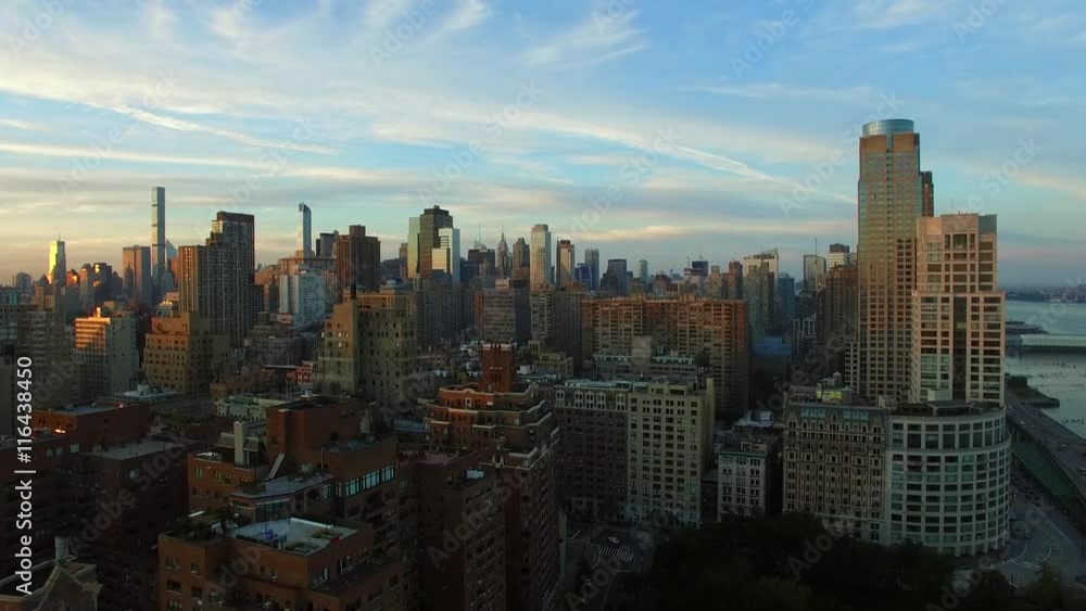 breathtaking aerial shot of modern skyline city at sunset. cityscape view breathtaking aerial shot of modern skyline city at sunset. cityscape view