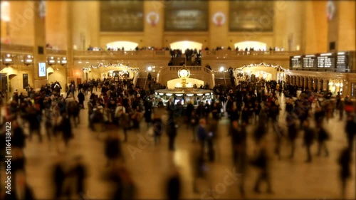 Wallpaper Mural crowd of people moving through train station hallway. commuting crowd background Torontodigital.ca