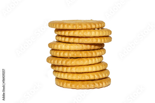 crackers on white background photo
