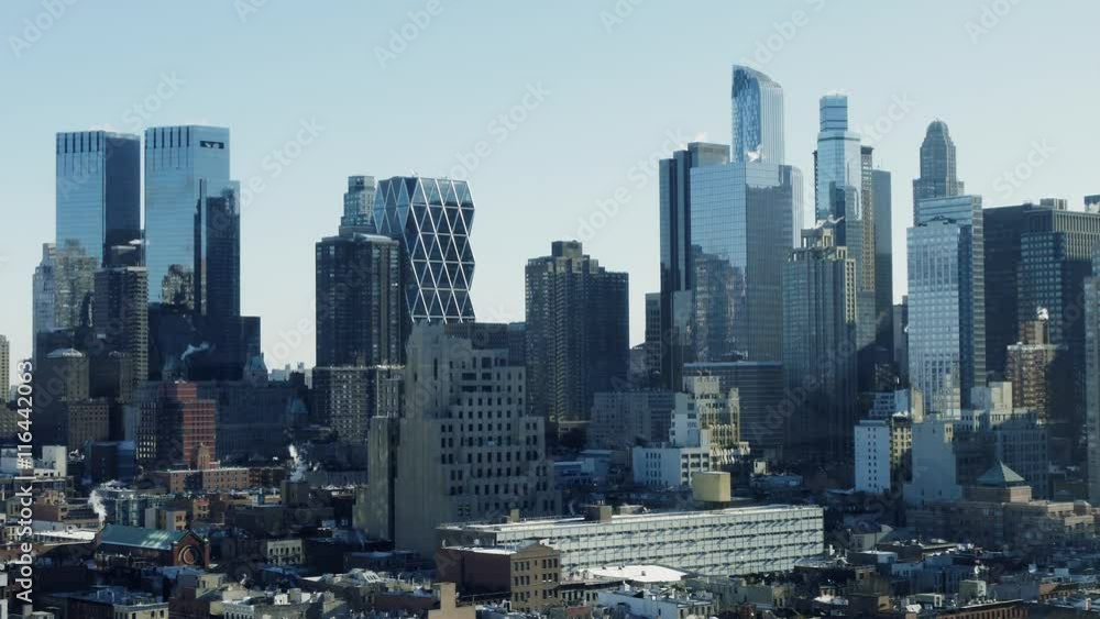 modern high rise real estate buildings. luxury glass skyscrapers