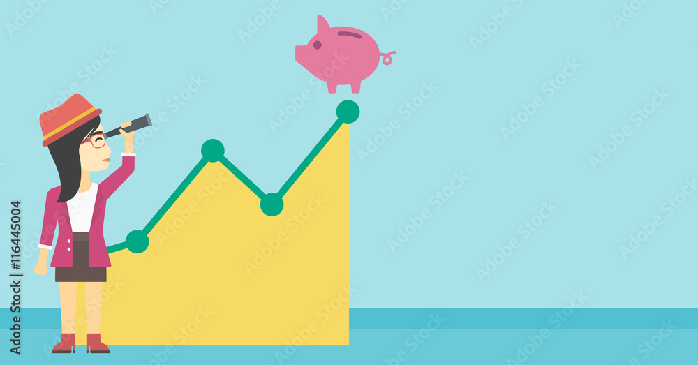 Business woman looking at piggy bank. Business woman looking at piggy bank.