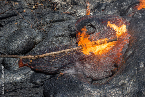 Obraz na płótnie Lava flow in lava field