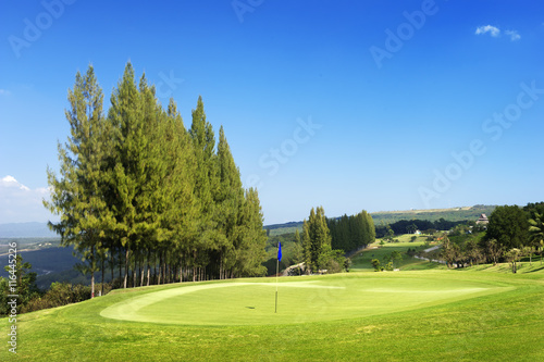 golf course on hill