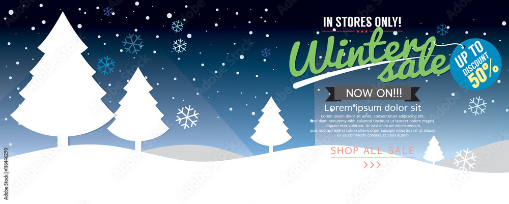 Winter Concept 6230x255 pixel Sale Up To 50 Percent Template Vector Illustration. Winter Concept 6230x255 pixel Sale Up To 50 Percent Template Vector Illustration.