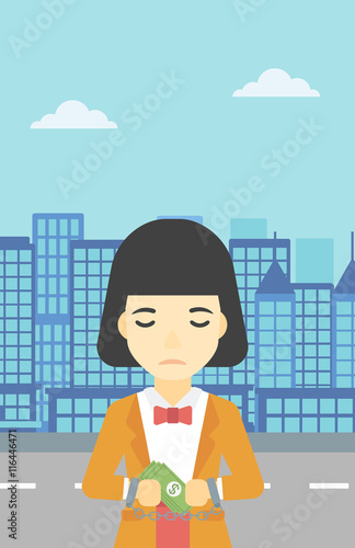 Business woman handcuffed for crime.