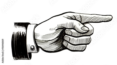 Принти на полотні Hand pointing right