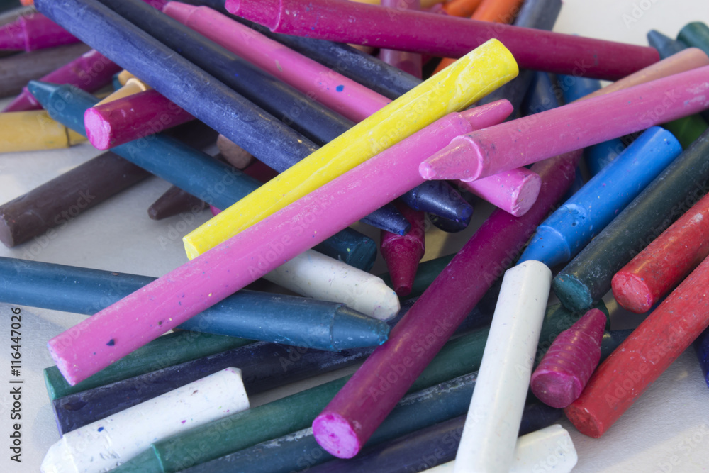 This is a photograph of colorful crayons background