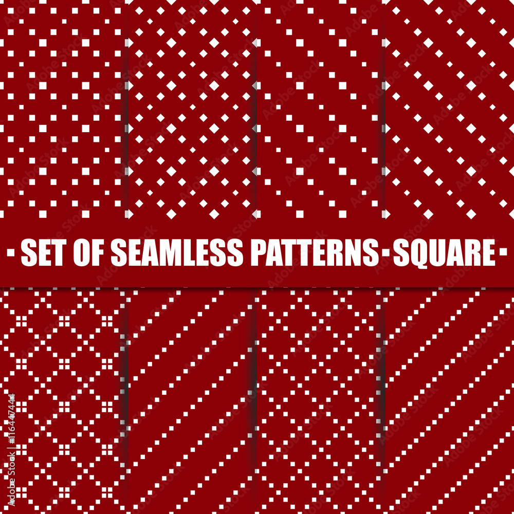 Obraz premium Set of seamless pattern, vector illustration.