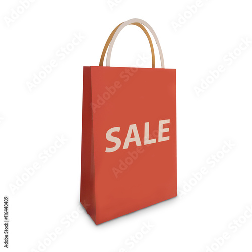 Sale shopping bag isolate on white background