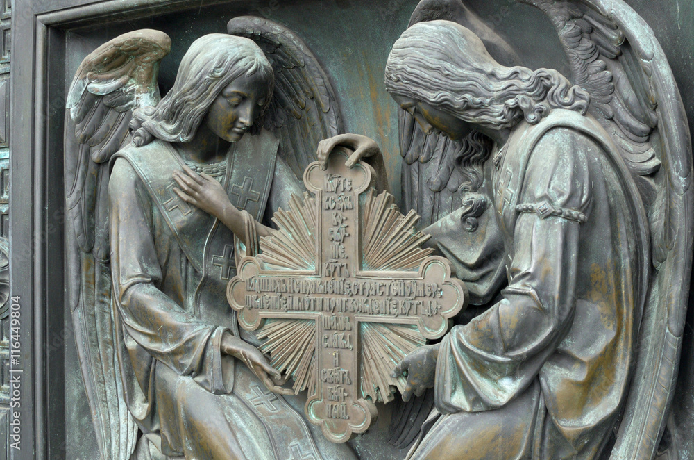 The bas-relief on the Christian theme. The bas-relief on the Christian theme.