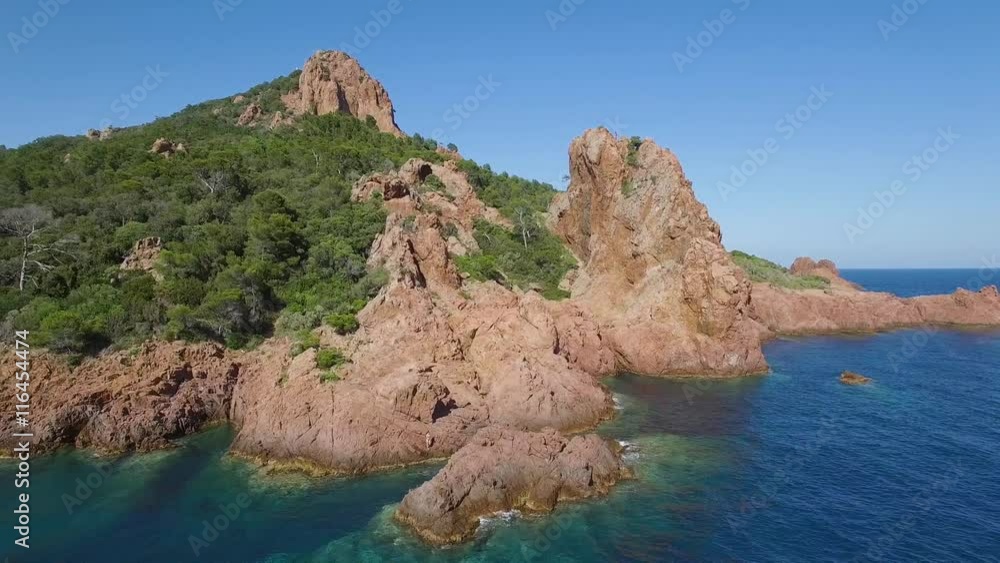 France, Cote d'azur, Var, Aerial view of cap Esterel, HD Movie, (1920X1080) France, Cote d'azur, Var, Aerial view of cap Esterel, HD Movie, (1920X1080)