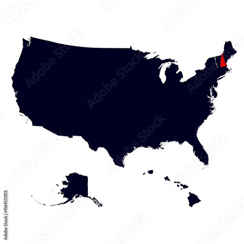 New Hampshire State in the United States map