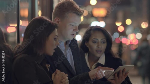 FDNY fire department truck getting emergency call in midtown manhattan at night