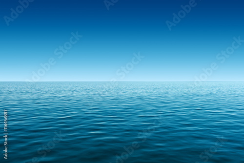 calm blue sea and gradient blue sky background