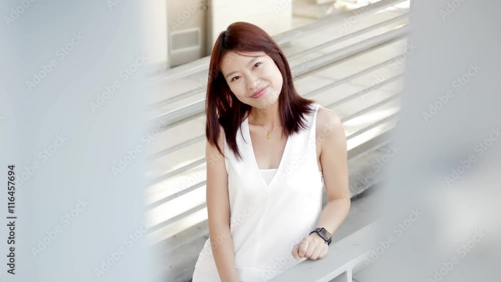 portrait of young asian women facing camera. trendy people lifestyle background portrait of young asian women facing camera. trendy people lifestyle background