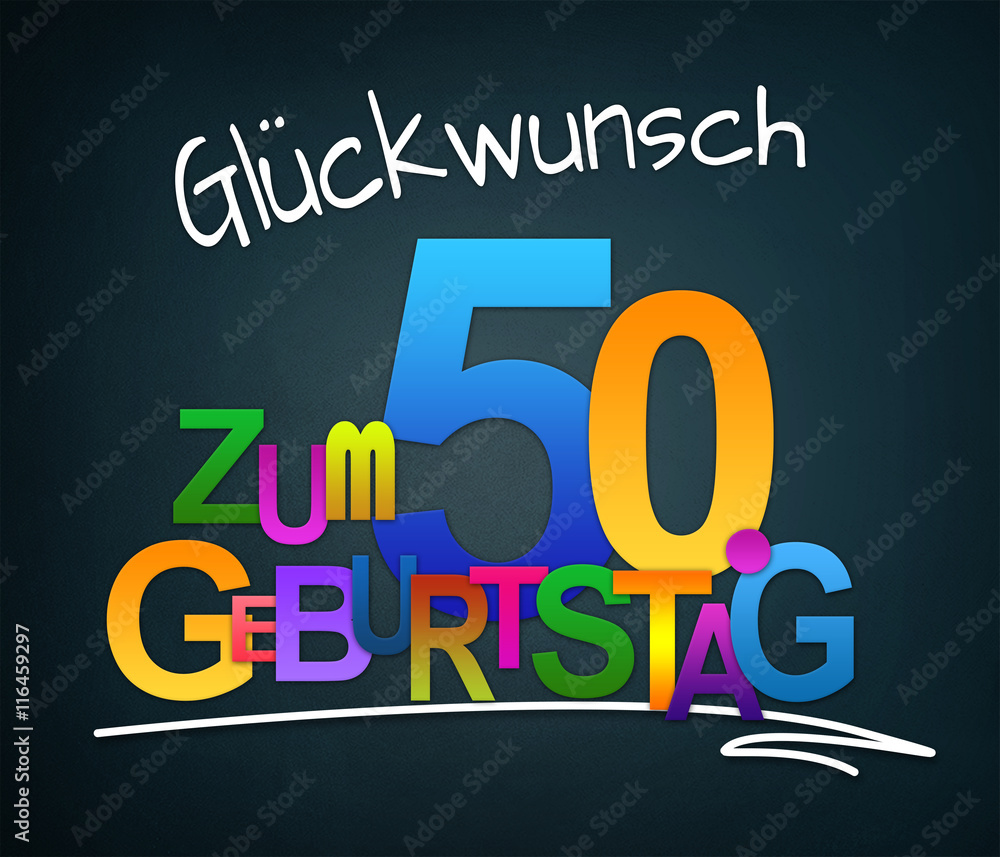 Glückwunsch zum 50. Geburtstag StockIllustration Adobe Stock