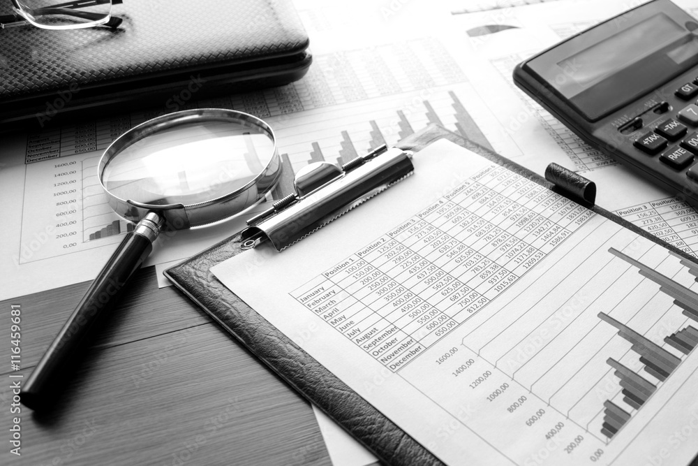 Financial printed paper charts, graphs and diagrams Financial printed paper charts, graphs and diagrams