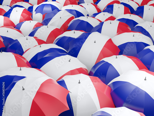 Umbrellas with flag of france