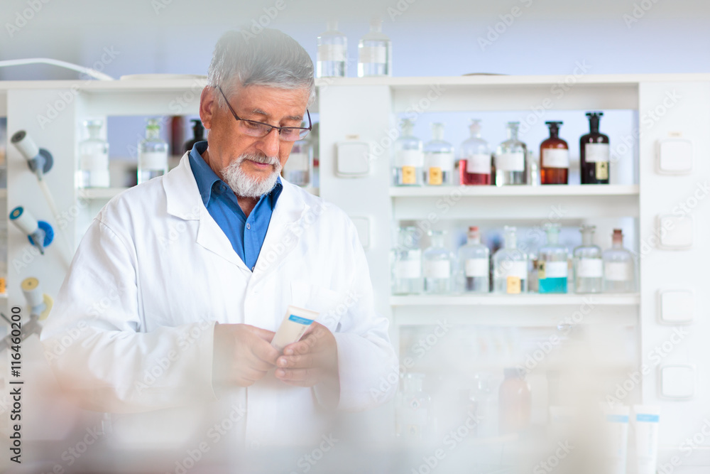 Senior chemistry professor/doctor in a lab Senior chemistry professor/doctor in a lab
