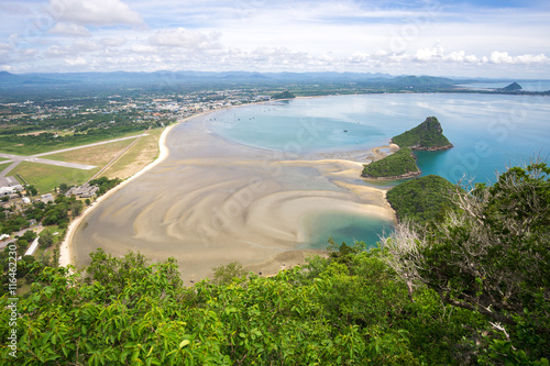 Top View Landscape beach at Prachuab Khirikhan povince Thailand.
 photo