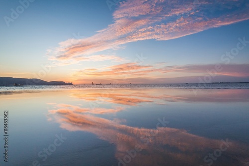 Wallpaper Mural Reflection Sunrise or Sunset View With Orange Cloud and Blue Sky Torontodigital.ca