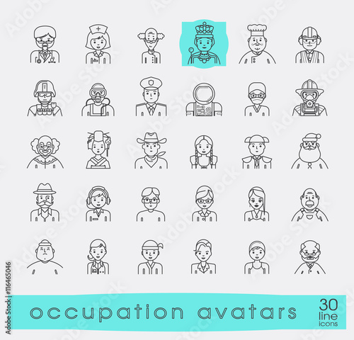 Set of avatar icons. Collection of avatar icons related to professional occupation.