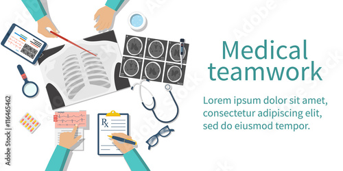 Medical team doctors desktop