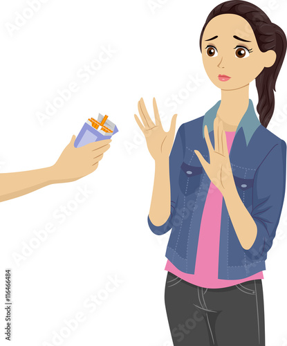Teen Girl Refuse Cigarettes