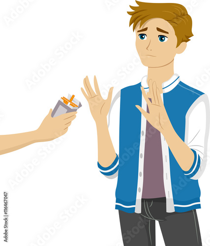 Teen Guy Refuse Cigarettes