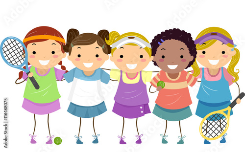Stickman Girls Tennis