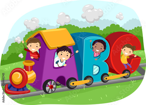 Stickman Kids Train