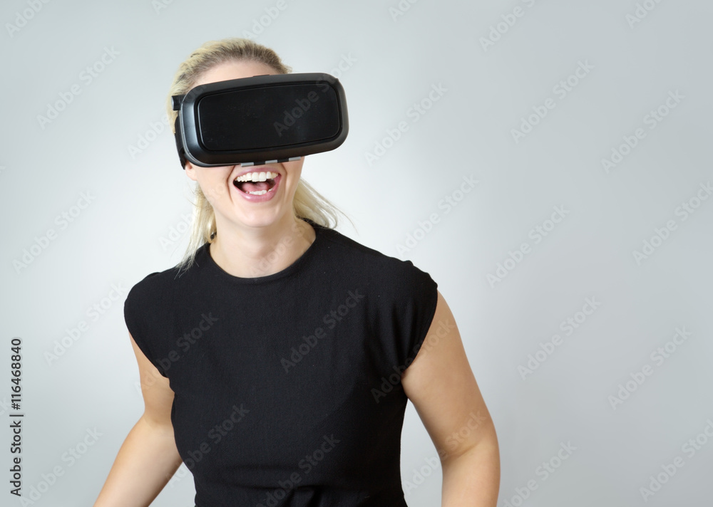 virtual reality business woman virtual reality business woman