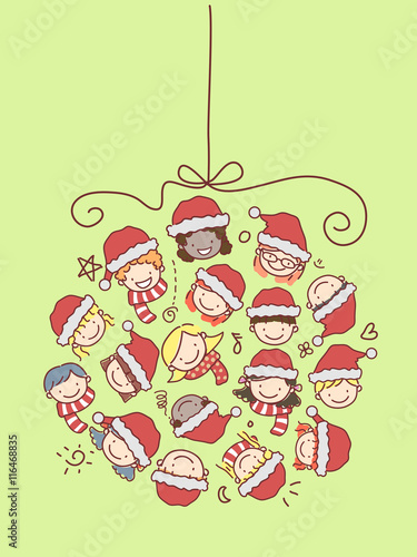 Stickman Kids Christmas Ball