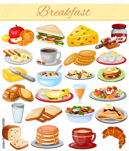 Breakfast Menu Food Collection