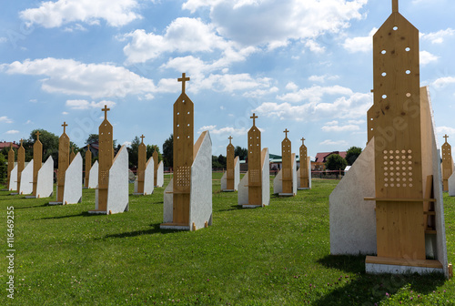  Zone of Reconciliation at the Sanctuary of Divine Mercy in Lagiewniki  . WYD participants will be able to confess to more than 50 additional confessionals. Cracow. Poland photo