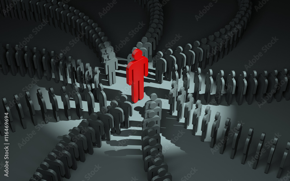 Fototapeta premium Standing out from the crowd. 3d illustration