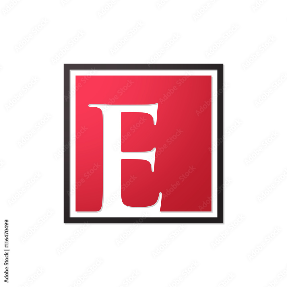 initial letter logo shape square red black initial letter logo shape square red black