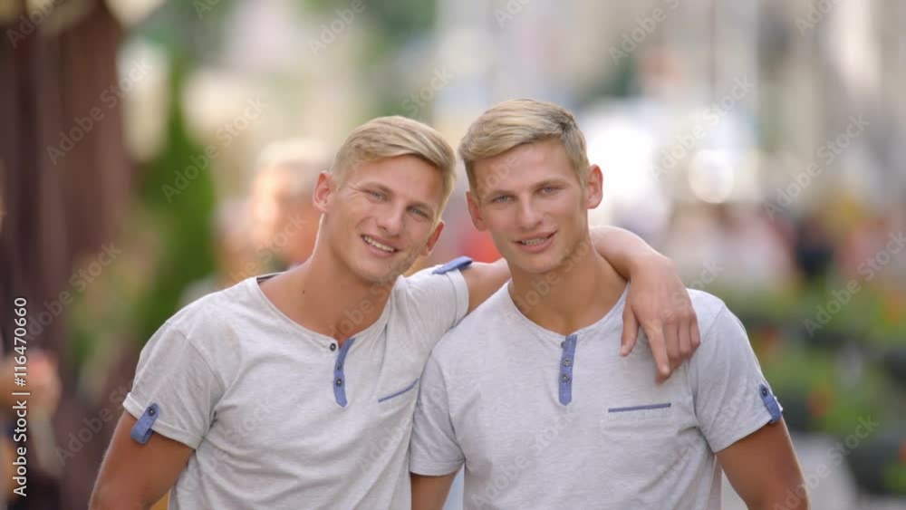 2 in 1 video! The two young and attractive twin hug. Real time capture 2 in 1 video! The two young and attractive twin hug. Real time capture